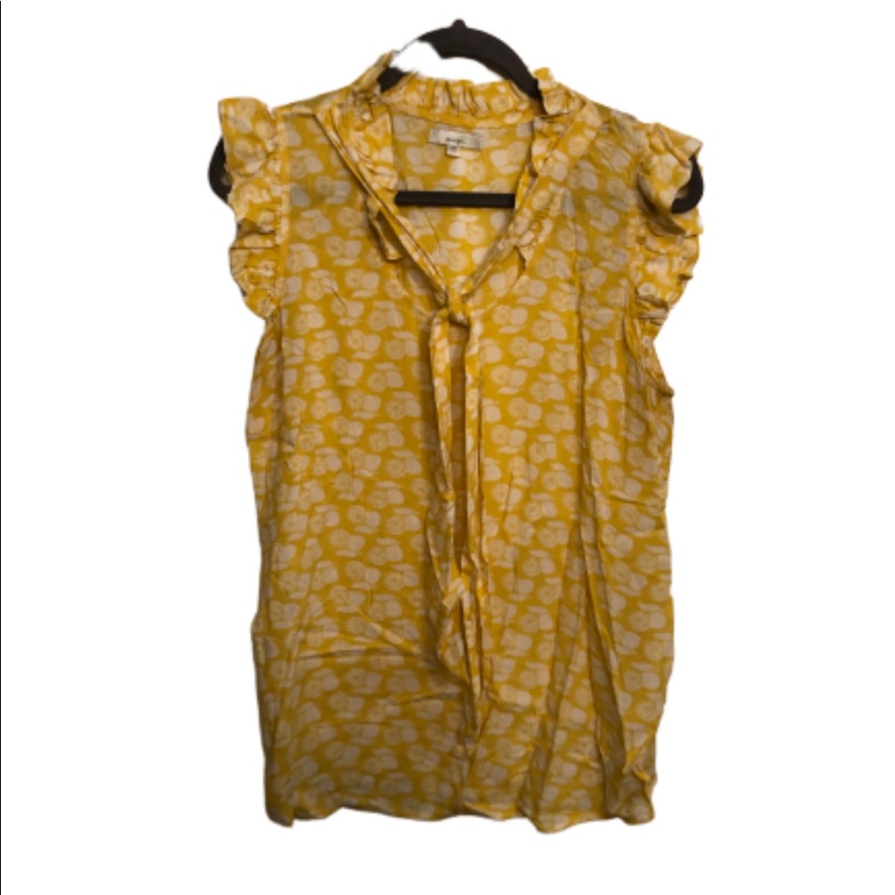 Anthropology Bright yellow, lemon sleeveless top